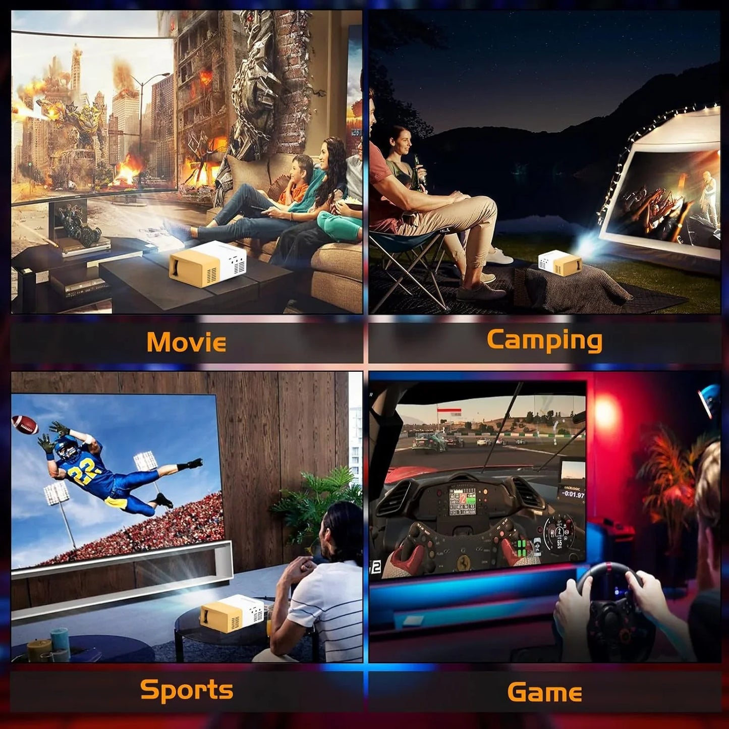 Nuvoria™ Mini Portable LED Projector