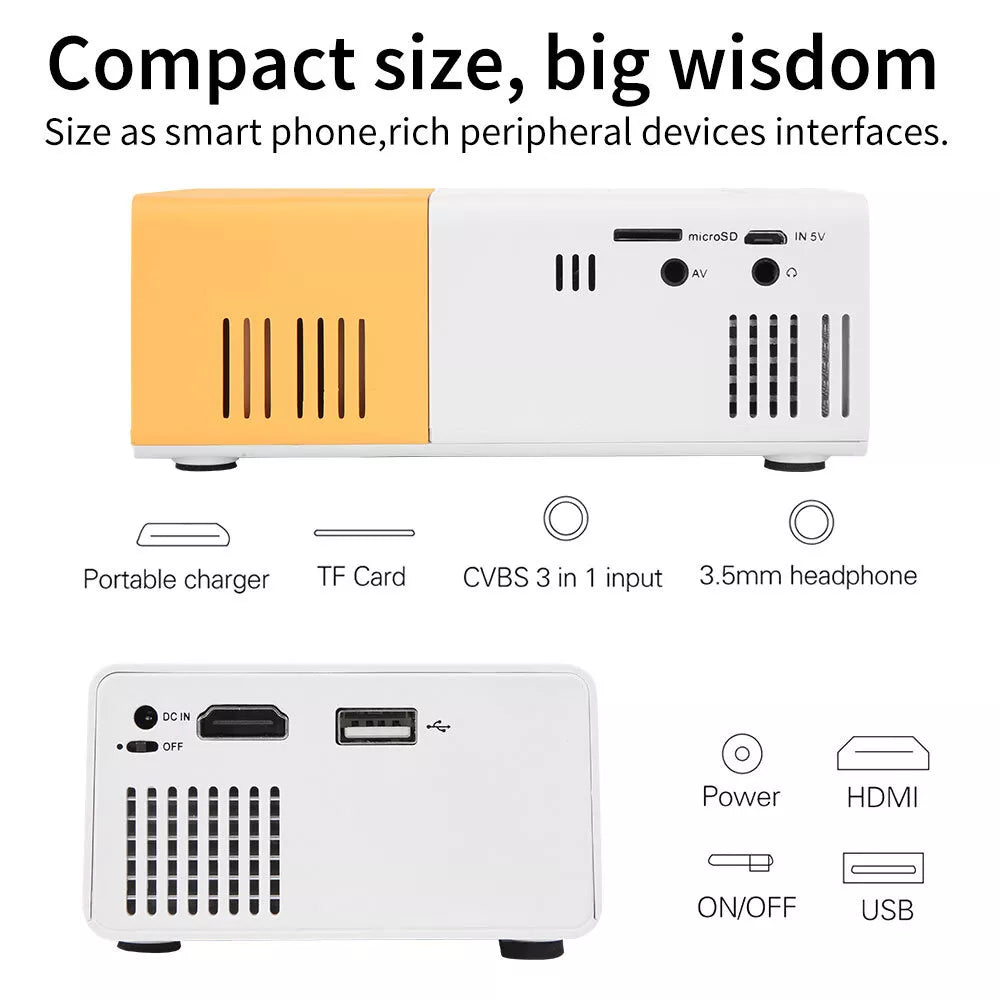 Nuvoria™ Mini Portable LED Projector