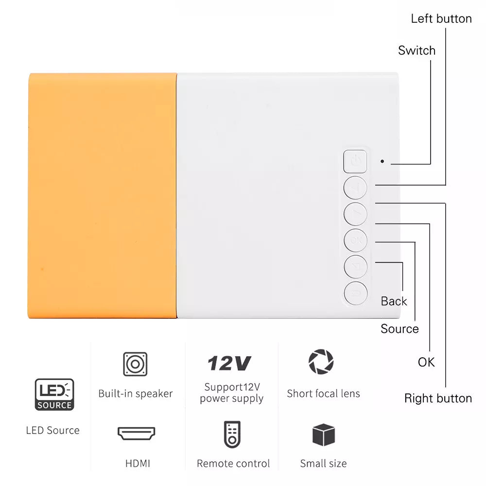 Nuvoria™ Mini Portable LED Projector
