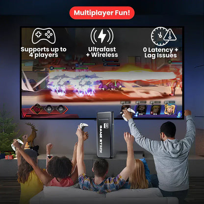 Nuvoria™ Retro Game Stick Pro 60,000+ Classic Games + 2 Free Wireless Controllers | Plug Into Any TV & Play Instantly