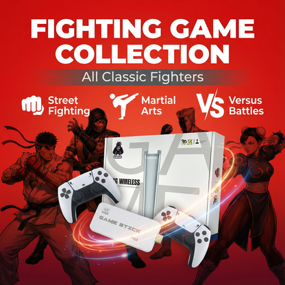 Nuvoria™ Retro Game Stick Pro 60,000+ Classic Games + 2 Free Wireless Controllers | Plug Into Any TV & Play Instantly