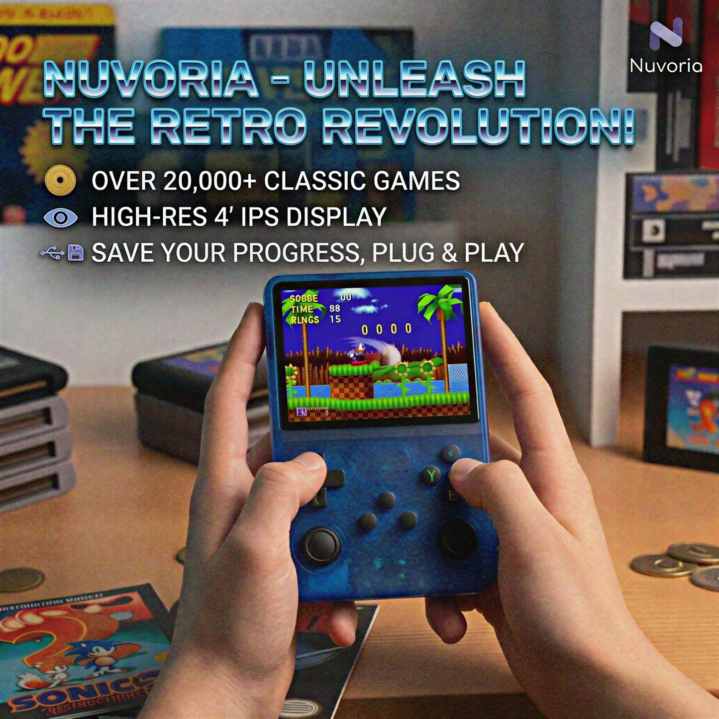 Relive Your Best Childhood Games. All in One Nuvoria handheld